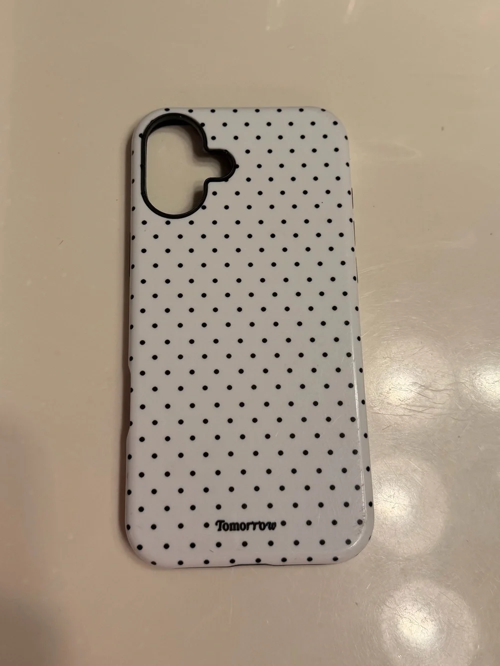Tomorrow Polka Dot Slim Phone Case - White with Black Dots IPhone 16 Plus
